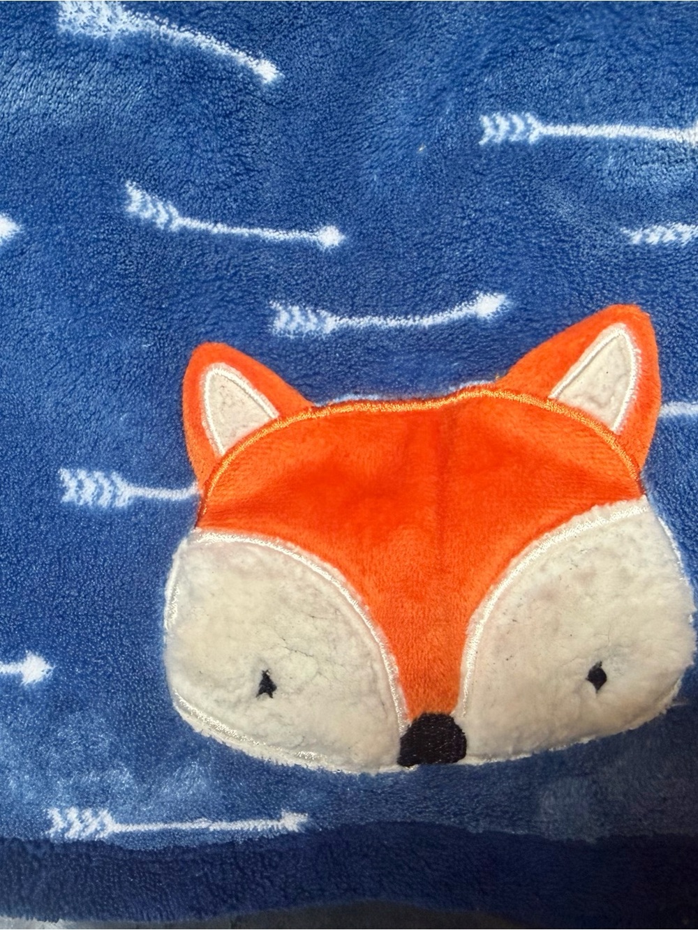 Parents Choice Navy Blue Woodland Fox Arrow Fleece Baby Blanket Lovey 30x40